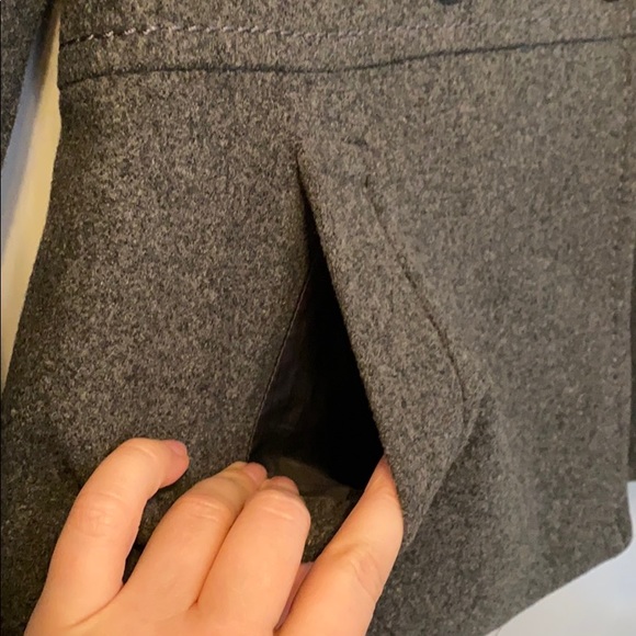 Grey wool pea coat - Picture 4 of 5